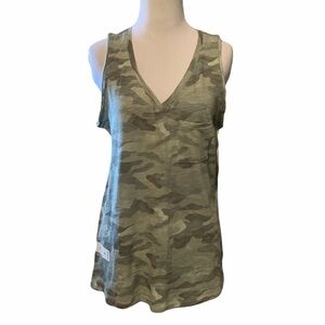 A.n.a. camo tank top with pocket, shades of green